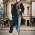 Women's Long Knit Coat with Casual Fit and Ribbed Design