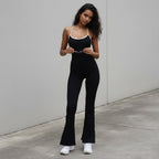 Women's Fluffy Wide-Leg Jumpsuit with Sophisticated Back Cutout