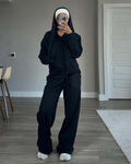 Women's Casual Hoodie and Leisure Pants Set