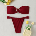 Women's Bandeau Bikini with Buckle Detail