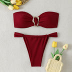 Women's Bandeau Bikini with Buckle Detail