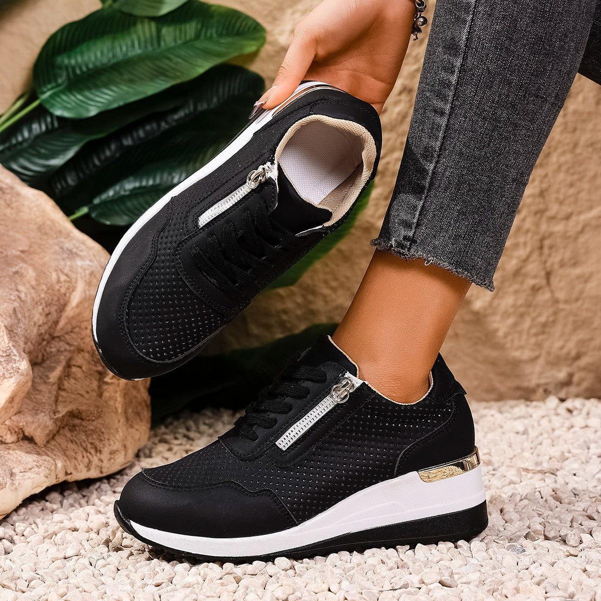 Women's Breathable Sneakers with Fashionable Accents