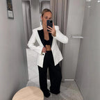 Women's Blazer with Contrasting Lapel