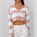 Women's Patterned Crop Sweater
