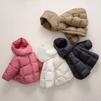 Women's Modern Down Jacket with Detachable Hood and Elastic Cuffs