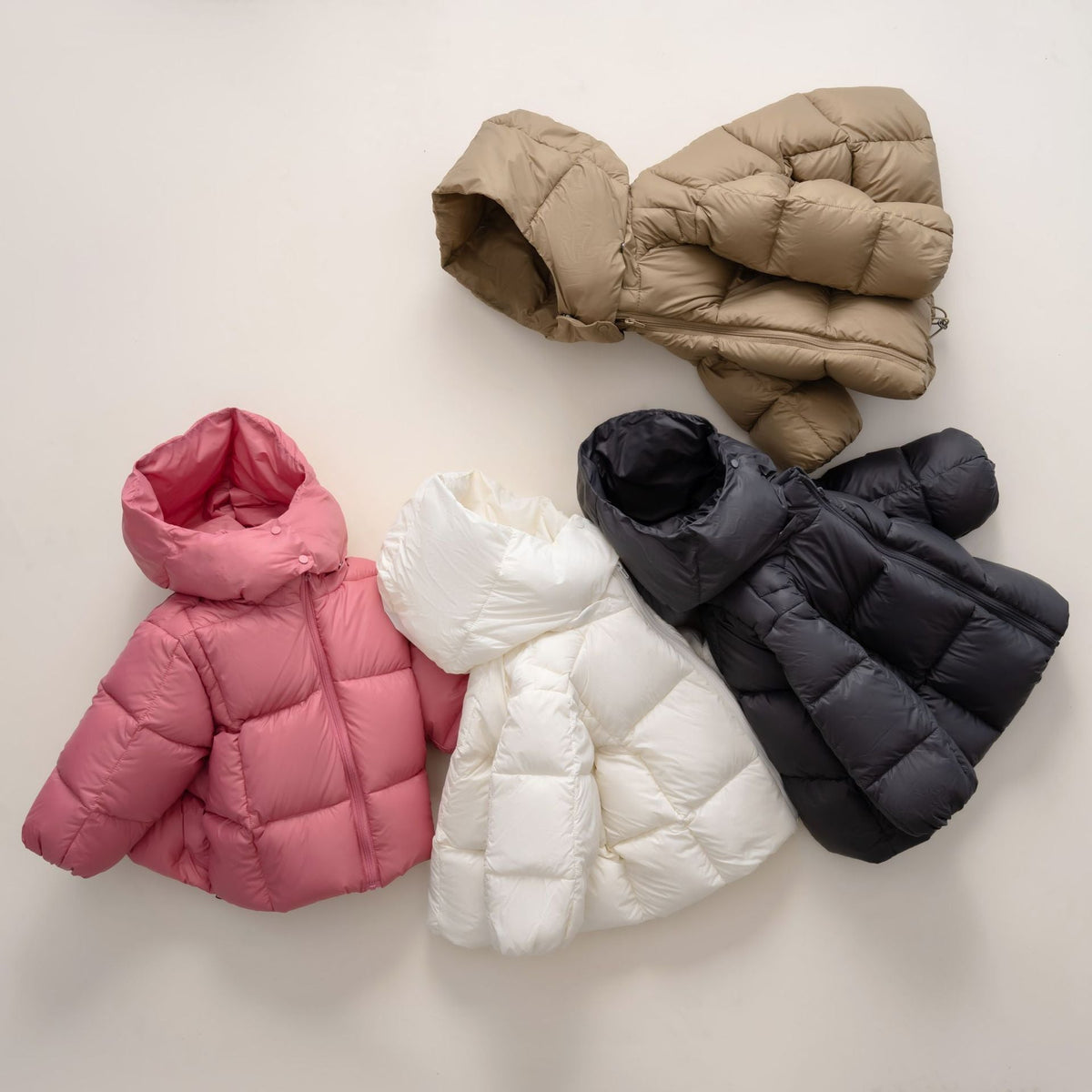 Women's Modern Down Jacket with Detachable Hood and Elastic Cuffs