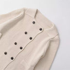 Women's Elegant Cropped Jacket with Double-Button Closure and Pockets