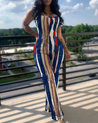Women's Jumpsuit in Modern Striped Look