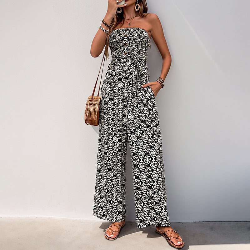 Everyday Jumpsuit with Elastic Bodice and Pattern