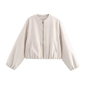 Women's Comfortable Bomber Jacket with High Collar