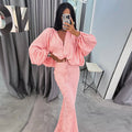 Women's Elegant and Airy Ensemble with Voluminous Sleeves