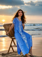 Women's Elegant Beach Cover-Up with Delicate Embroidery