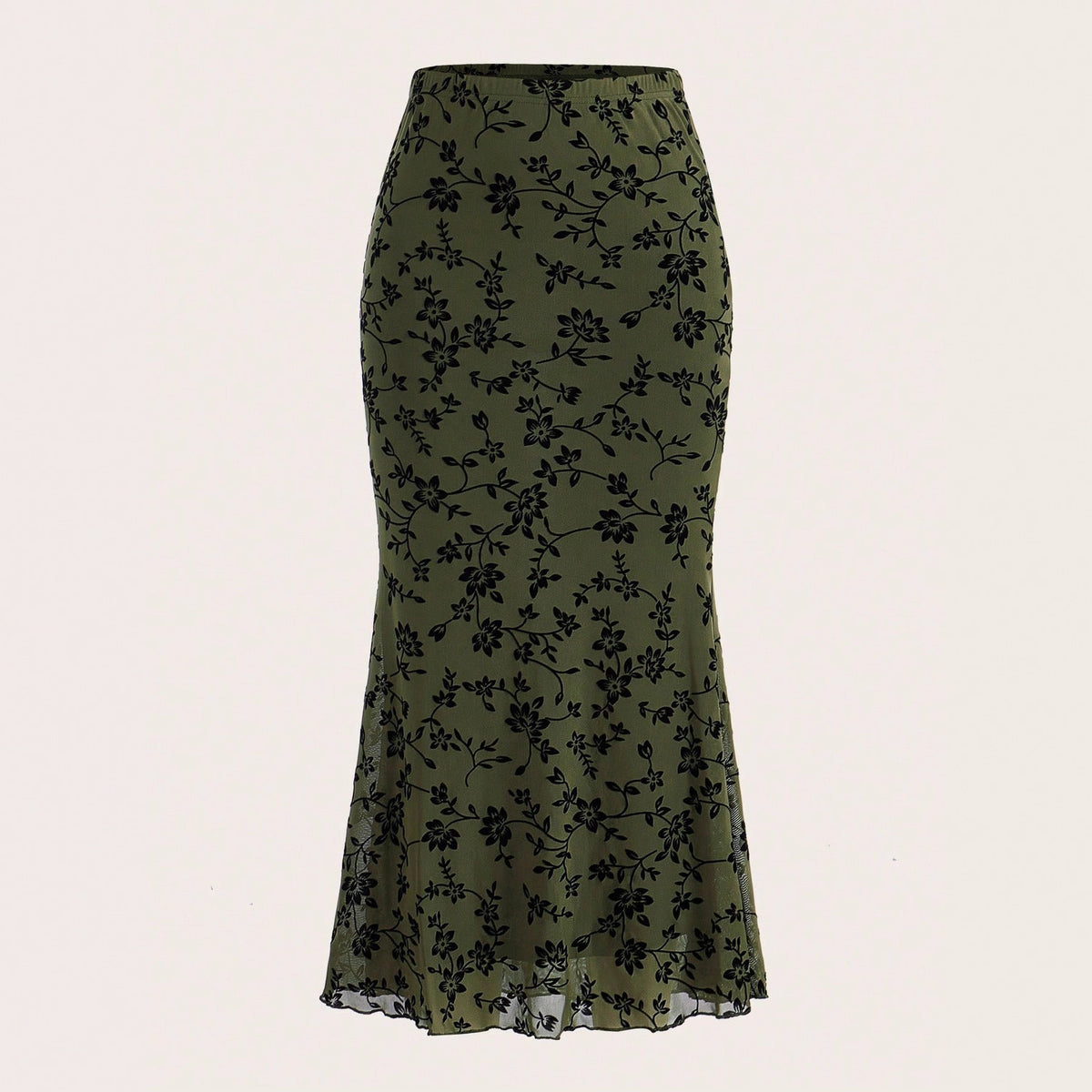 Women's Maxi Skirt with Floral Design and Elegant Silhouette
