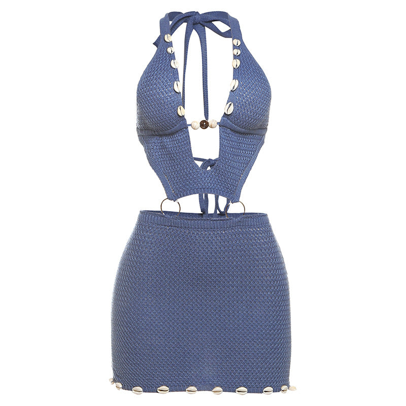 Women's Swim Set with Trendy Bikini Top and Skirt