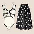 Women's Swimsuit with Fashionable Arch Design and Matching Skirt