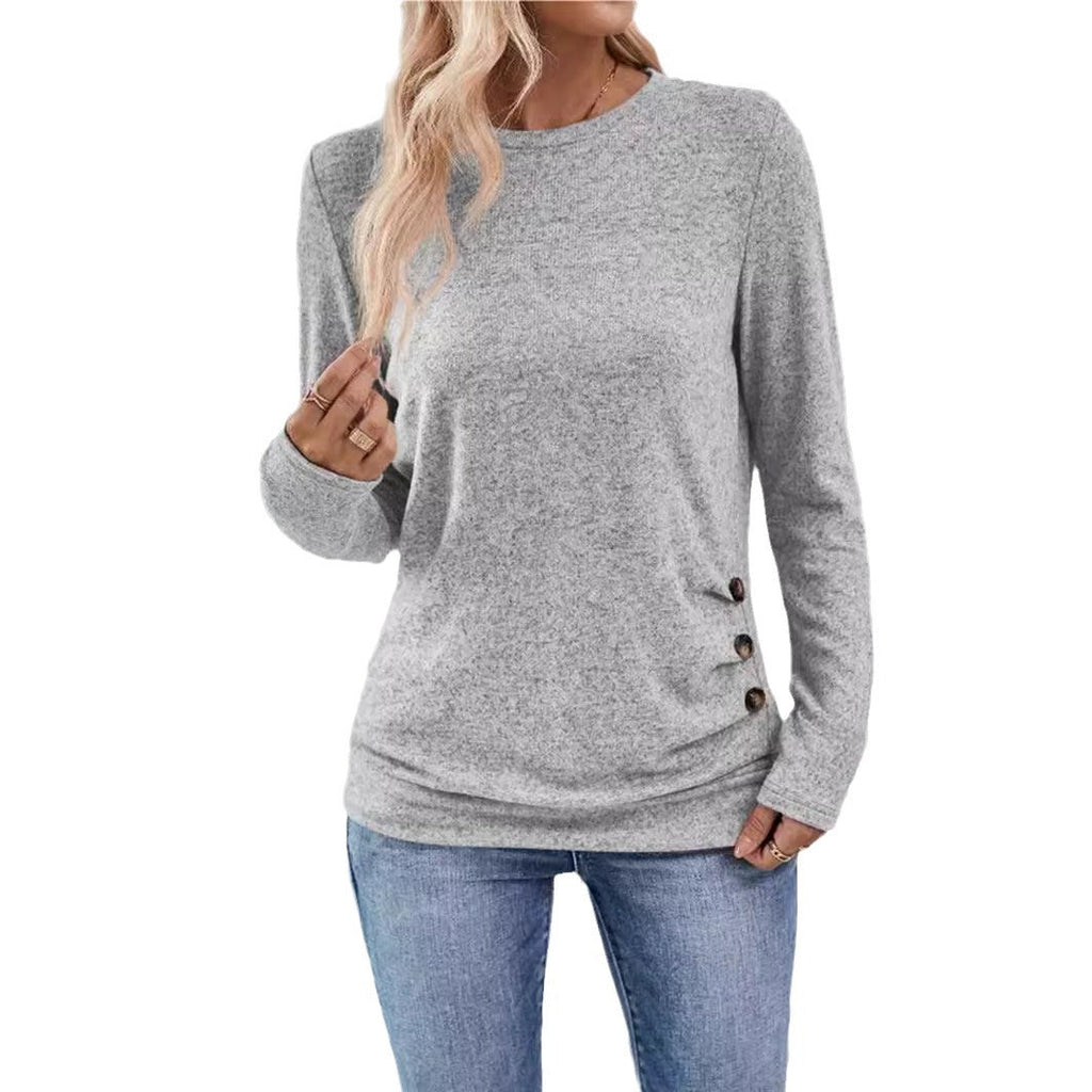 Casual Long-Sleeve Shirt with Asymmetric Cut