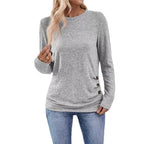 Casual Long-Sleeve Shirt with Asymmetric Cut