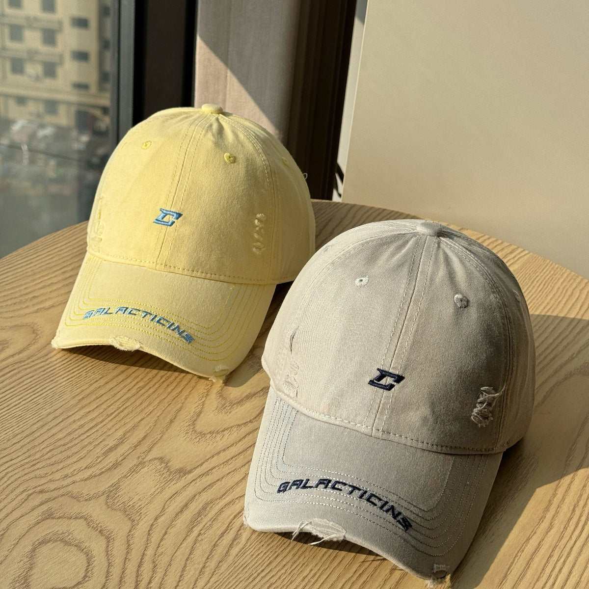 Men's Distressed Denim Baseball Cap