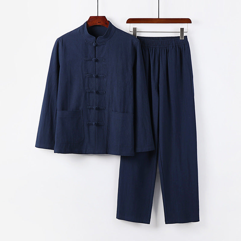 Men's Two-Piece Linen-Cotton Loungewear Set