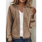 Women's Waffle Knit Jacket with Pockets