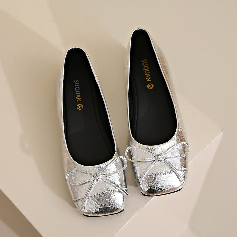 Women's Ballet Flats with Decorative Bow