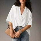Women's Airy Short-Sleeve Blouse in Modern Oversized Cut