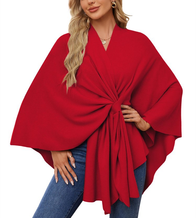 Women's Elegant Wrap Sweater with Asymmetrical Cut