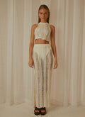 Women's Crocheted Crop Top and Maxi Skirt Set