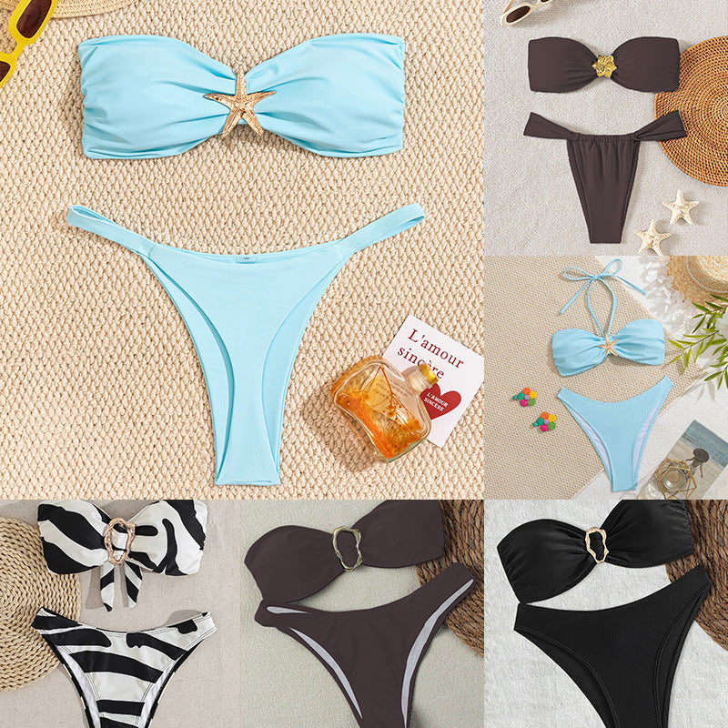 Women's Bandeau Bikini with Elegant Closure