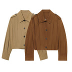 Women's Cropped Jacket with Decorative Button Details and Elegant Cut