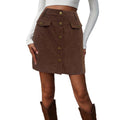 Women's Fashionable Corduroy Skirt with Practical Pockets