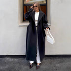 Women's Elegant Tailored Wool Coat with Belt
