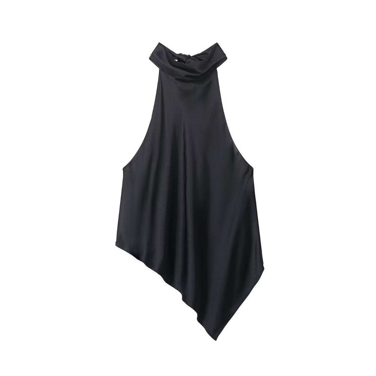 Women's Asymmetrical Top with Elegant Collar