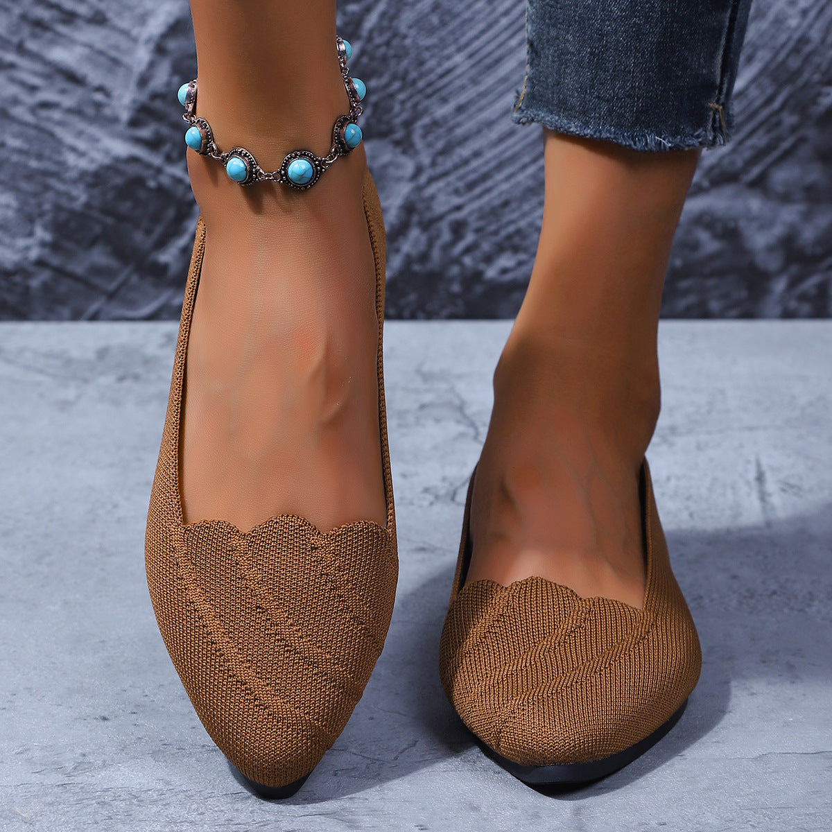 Women's Ballet Flats with Elegant Heart Cutout