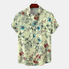 Women's Short Sleeve Shirt with Floral Accents and Modern Cut