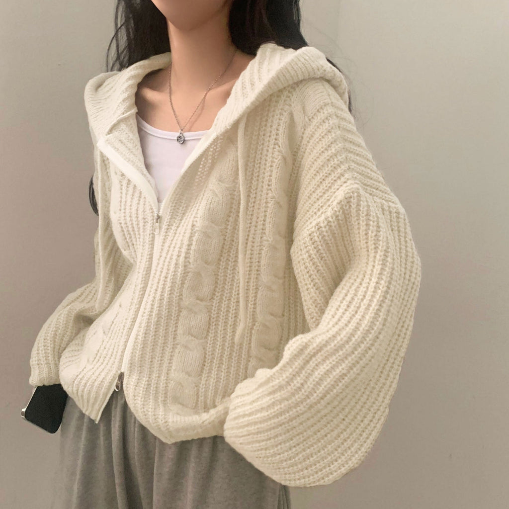 Women's Hooded Zip-Up Cardigan