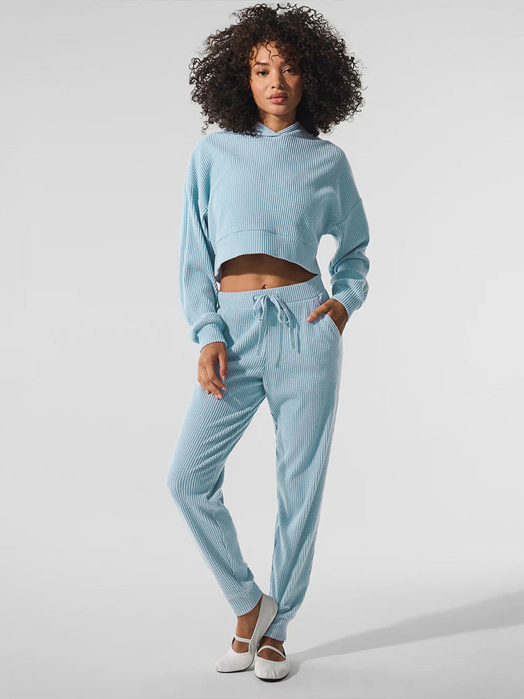 Women's Relaxed Crop Sweatshirt and Jogger Set
