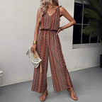 Women's Wide-Leg V-Neck Jumpsuit