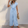 Women's Jumpsuit with Gathered Waistband and Practical Pockets