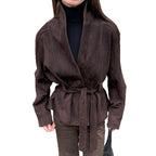 Elegant Reversible Suede Blazer Jacket