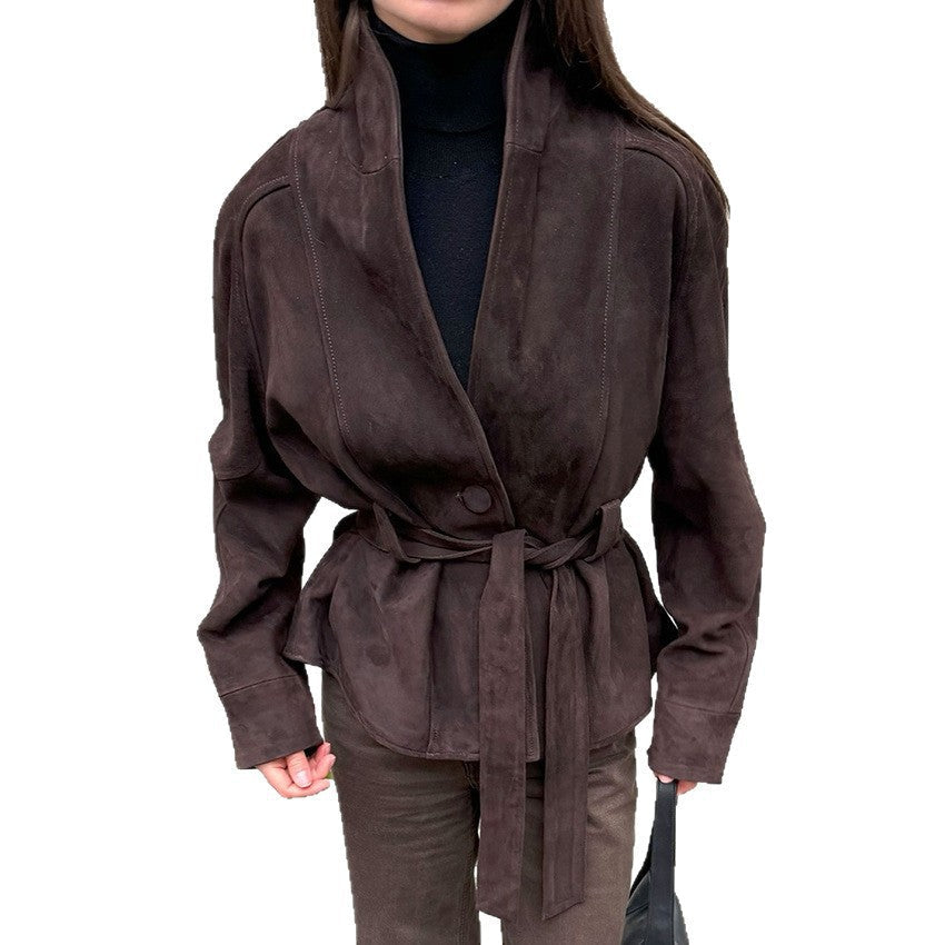 Elegant Reversible Suede Blazer Jacket
