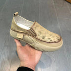 Women's Breathable Slip-On Sneakers with Fashionable Hole Design