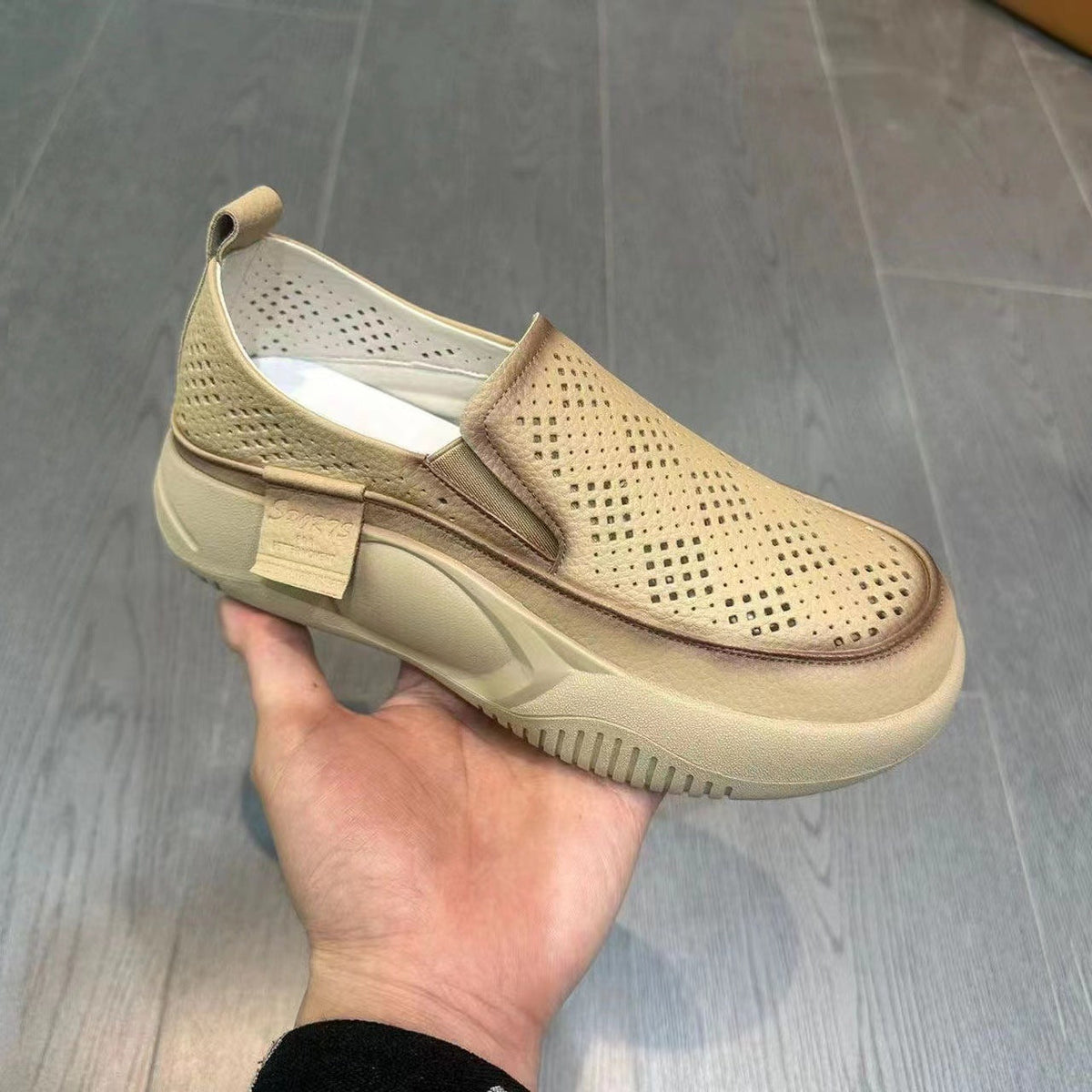 Women's Breathable Slip-On Sneakers with Fashionable Hole Design