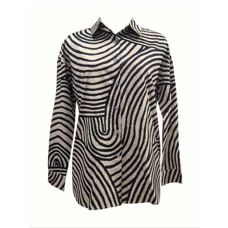 Women's Modern Shirt Blouse with Graphic Pattern