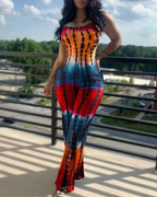 Women's Bodycon Jumpsuit with Graphic Gradient
