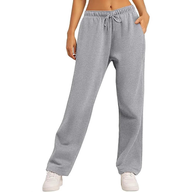 Women's Comfortable Sports Pants with Elastic Waistband and Pockets