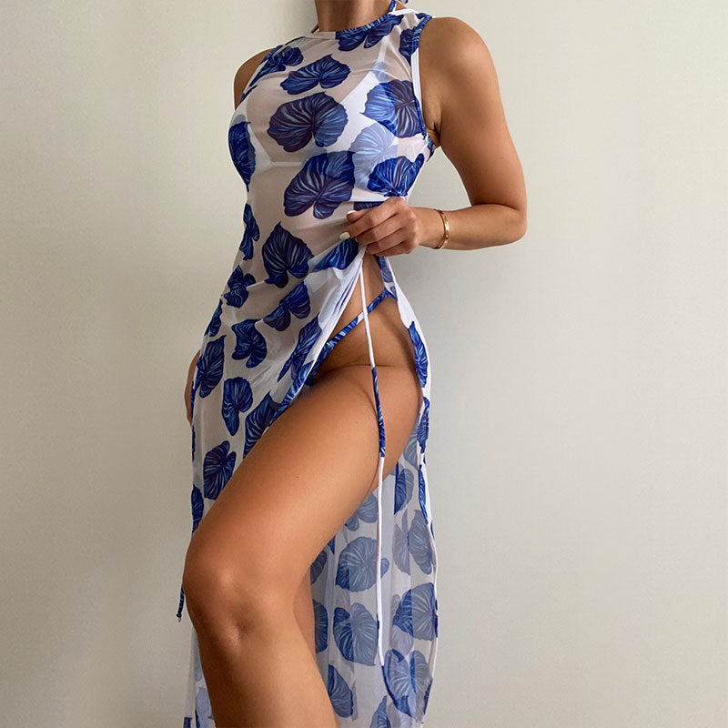 Women's Sleeveless Beach Dress with Elastic Waist