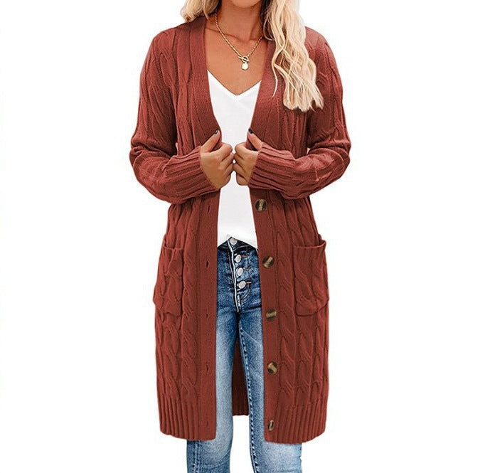 Chunky Knit Cardigan with Buttons and Pockets