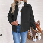 Women's Casual Quilted Jacket with High Collar