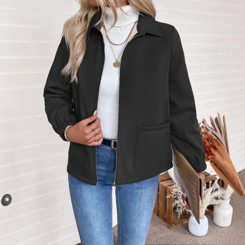 Women's Casual Quilted Jacket with High Collar